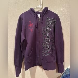 Disney Parks Evil Queen Villain Snow White Purple Embellished Zip Jacket XL